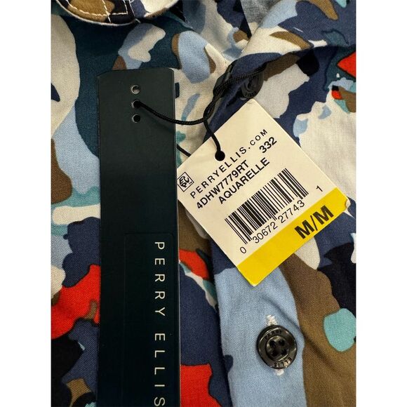 Perry Ellis Men's Short Sleeve Button-Up Shirt Geometric Print Size M - Picture 3 of 4
